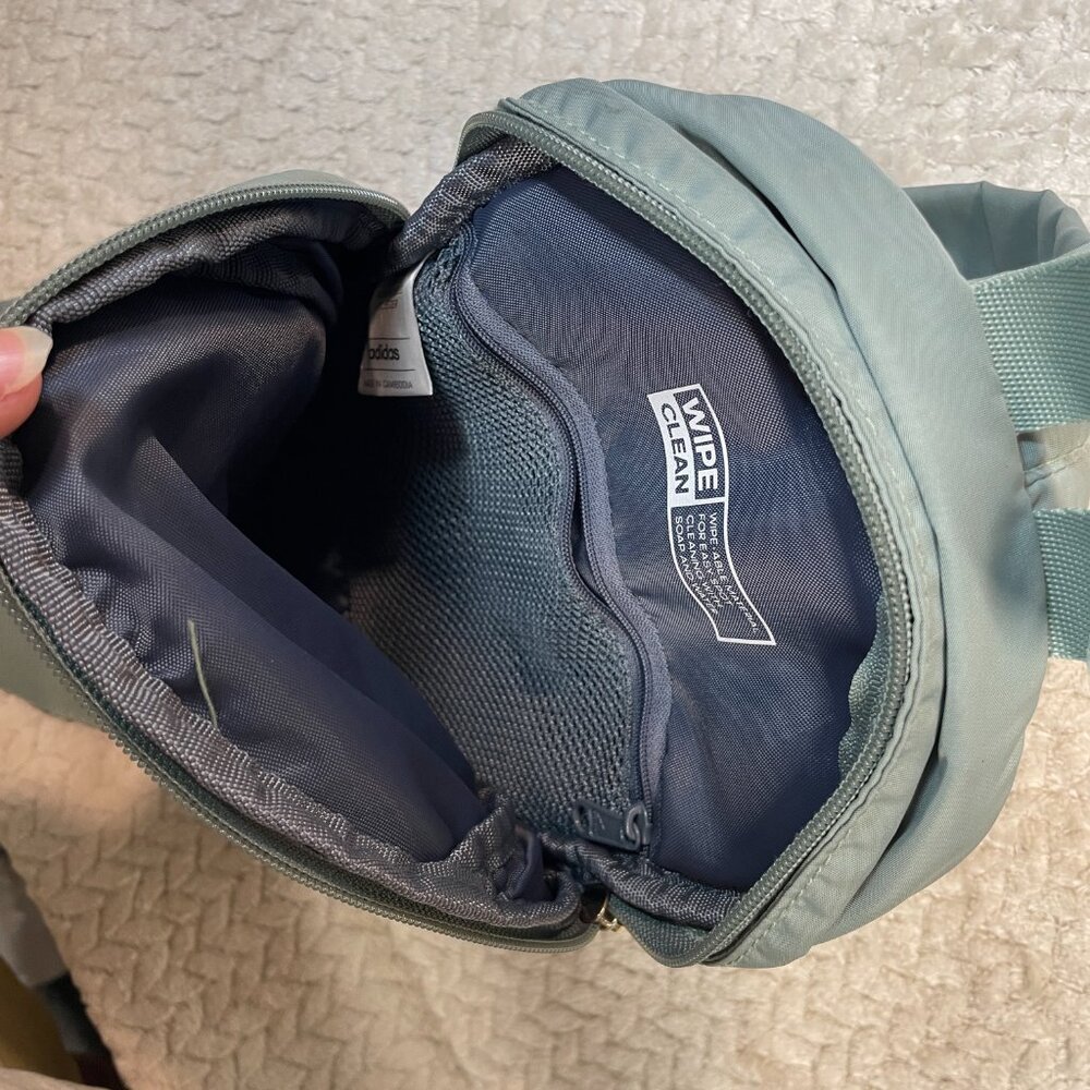 adidas Essentials‎ 2 Sling Crossbody Recycled Bag Gray Green | Utility Gorpcore - Picture 6 of 13